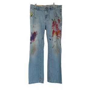 Calvin Klein Jeans Straight Slouchy Paint Splatter Size 33